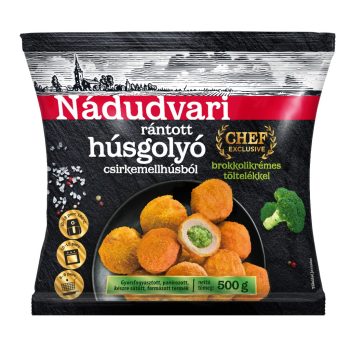 Nádudvari fagy. Csirkegolyó pan. 500g brokkoli tölt.