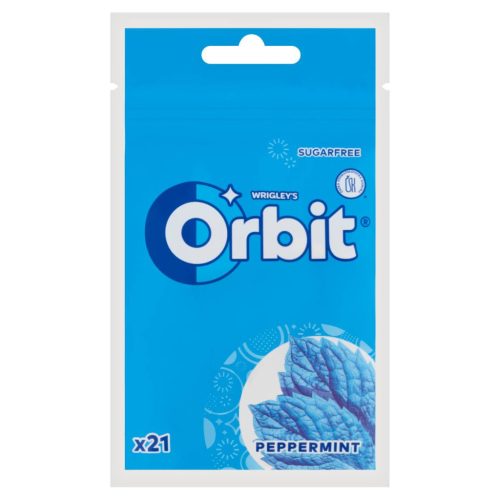 Orbit Peppermint Tasak (kék) 21 drazsé