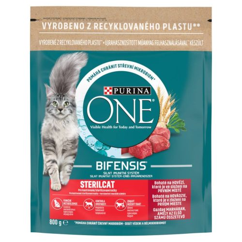 Purina ONE Adult Sterilcat Marha+Búza 800g