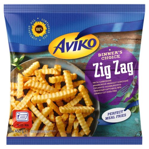 Aviko elősütött hasábburgonya 450g Hullámos