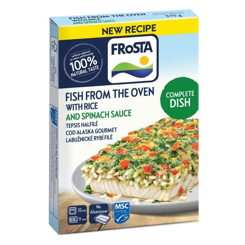FRoSTA tepsis halfilé rizzsel 375g Spenótos