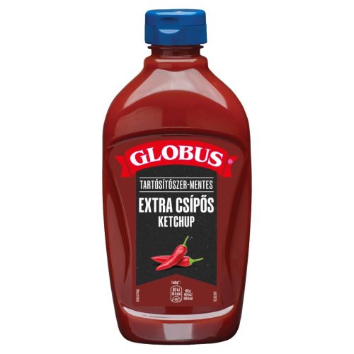 Globus Ketchup flakonos  485g Extra csípős