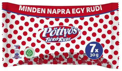 Pöttyös túró rudi 7x30g Étcsokis natúr