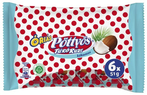 Pöttyös túró rudi óriás  6*51g Kókusz tejbev.