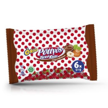 Pöttyös túró rudi óriás  6*51g Mogyorókrémes