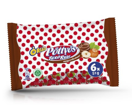 Pöttyös túró rudi óriás  6*51g Mogyorókrémes