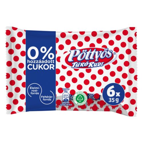 Pöttyös túró rudi óriás 0% 6*35g Hoz.Cukor Nélk