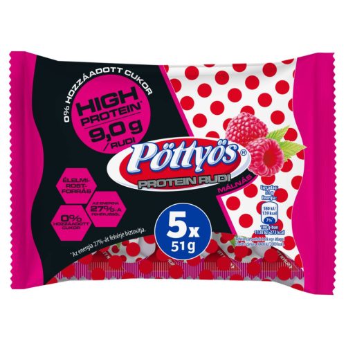 Pöttyös túró rudi óriás  PROTEIN 5x51g MÁLNÁS