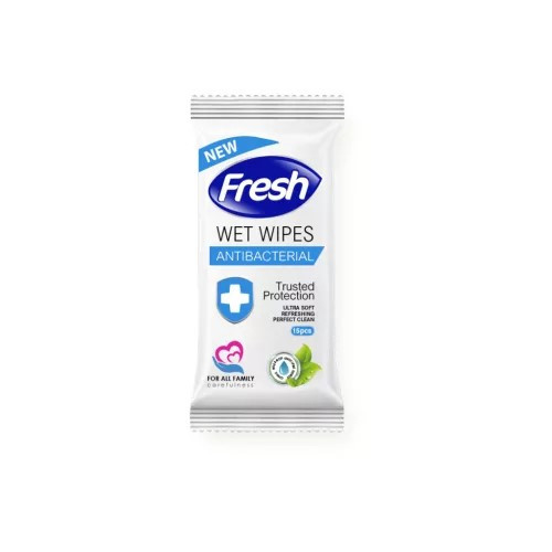 Fresh Nedves törlőkendő 15 db Antibak.