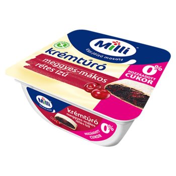 Milli krémtúró 90g meggyes-mákos rétes