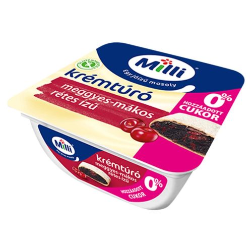Milli krémtúró 90g meggyes-mákos rétes