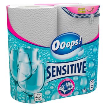 Ooops! Kéztörlő 2 tekercs Sensitive 2 rétegű