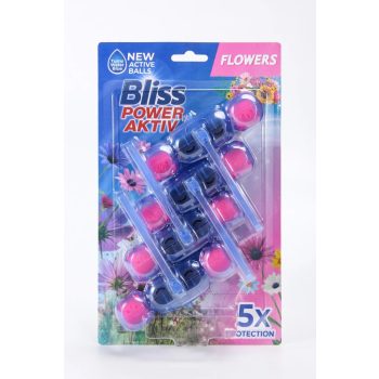   BLISS WC-illatosító-tisztító golyók 4*50g Vízfestő Virág