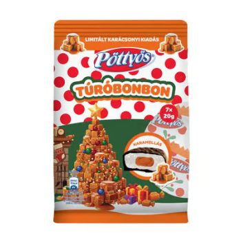 Pöttyös túróbonbon 7*20g karamellás
